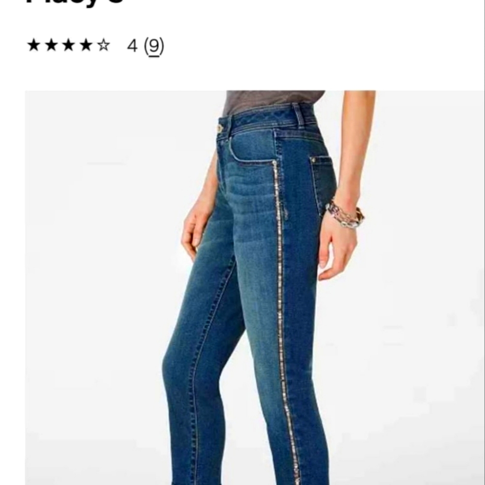 INC Ankle Jeans Size 4 - Silver embellised